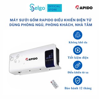 Máy sưởi gốm Rapido RCH2000 nhà tắm không gây khô da, quạt sưởi ấm mini mùa đông cho bé tiêu chuẩn Châu Âu