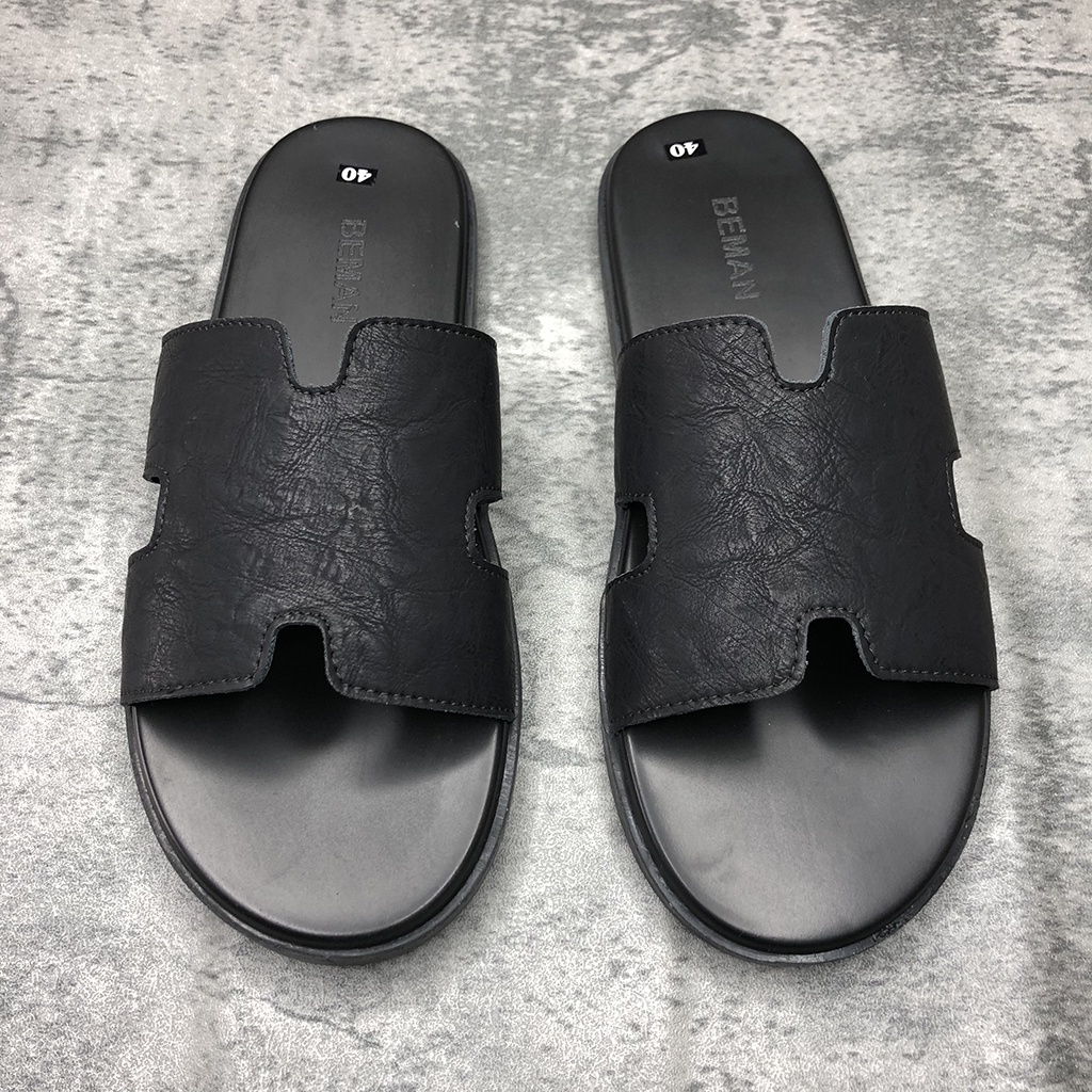 Dép nam quai ngang Beman BM2,da sần cao cấp,đế êm và ôm chân,form dáng dễ phối đồ,phù hợp mang hàng ngày