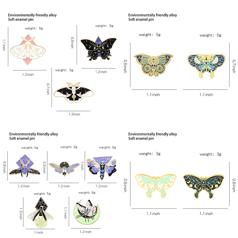 Ghim Cài Áo Họa Tiết Bướm Hoa Hoạt Hình Tráng Men Tinh Tế Cho Bạn Bè