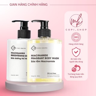 Combo sữa dưỡng thể, sữa tắm dưỡng trắng Niacinamide 500ml