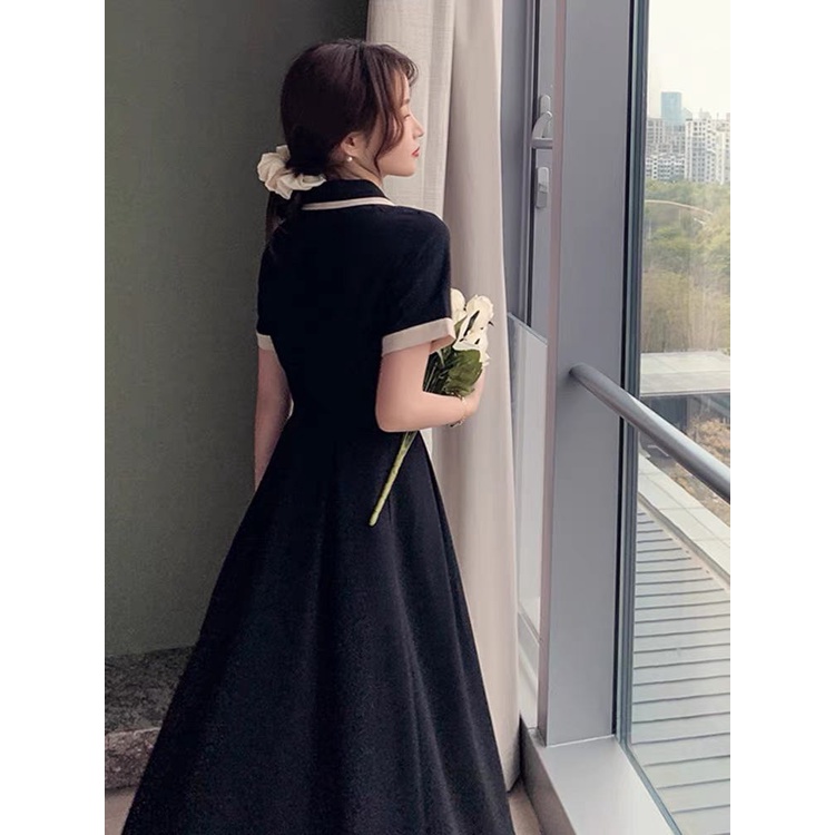 Đầm Tiểu thư vintage Màu Trơn Phong Cách Hàn Quốc Thời Trang Cho Nữ