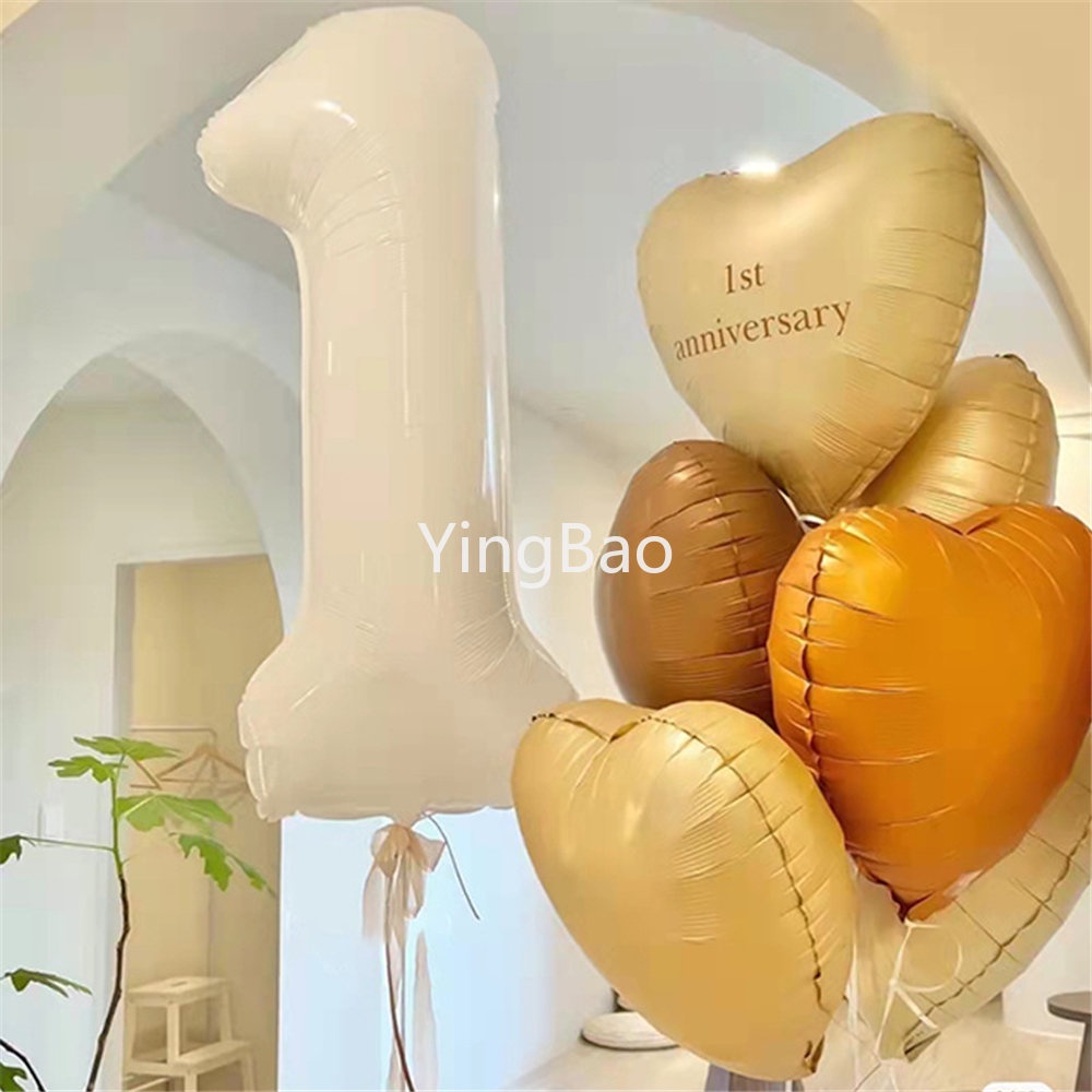 Bong Bóng Số 1-9 32 / 40inch Màu Sắc Kem Caramel Trang Trí Tiệc Sinh Nhật