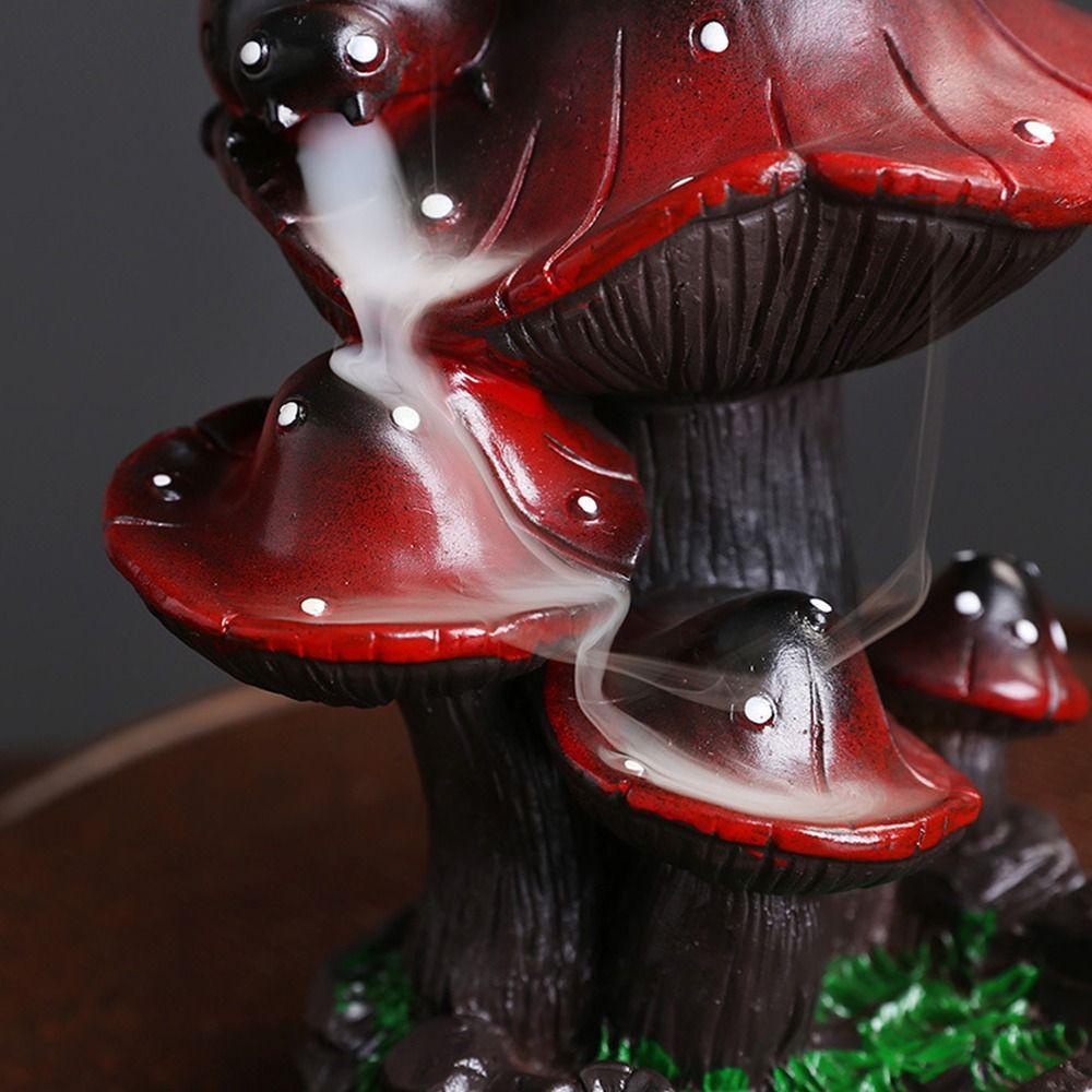 Giá Đỡ Nhang Trầm Hương Hình Nón Họa Tiết Nấm Bằng Nhựa Resin Thủ Công