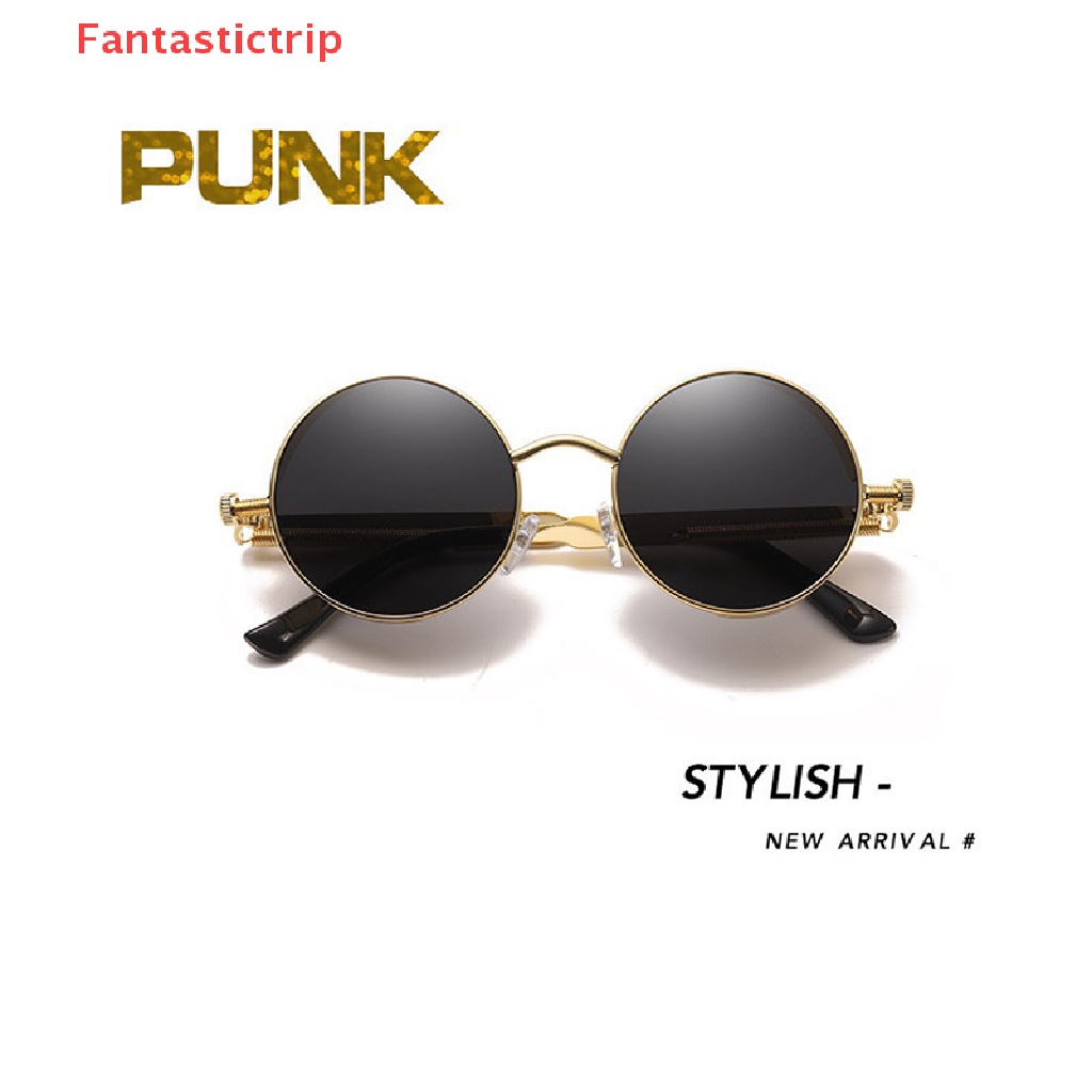 Kính Mát Gọng Kim Loại Tròn Phong Cách Gothic Cổ Điển Chất Lượng Cao Mới