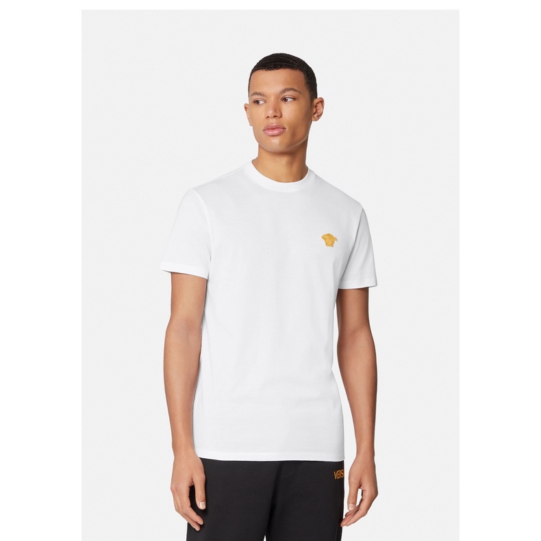 Áo Thun Cotton Ngắn Tay Logo Versace Cá Tính Dành Cho Nam
