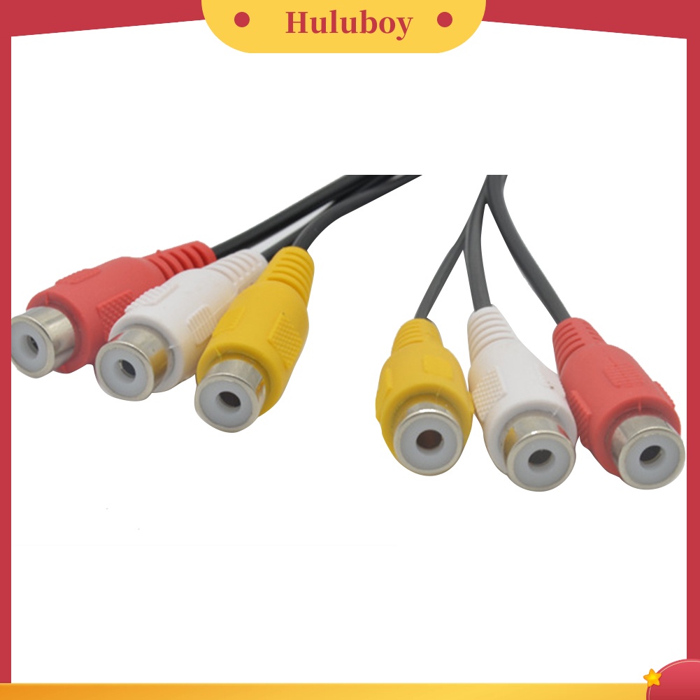 Huluboy| Dây cáp AV DVD chia nhánh 3 đầu cắm RCA sang 6 lỗ cắm RCA chuyên dụng
