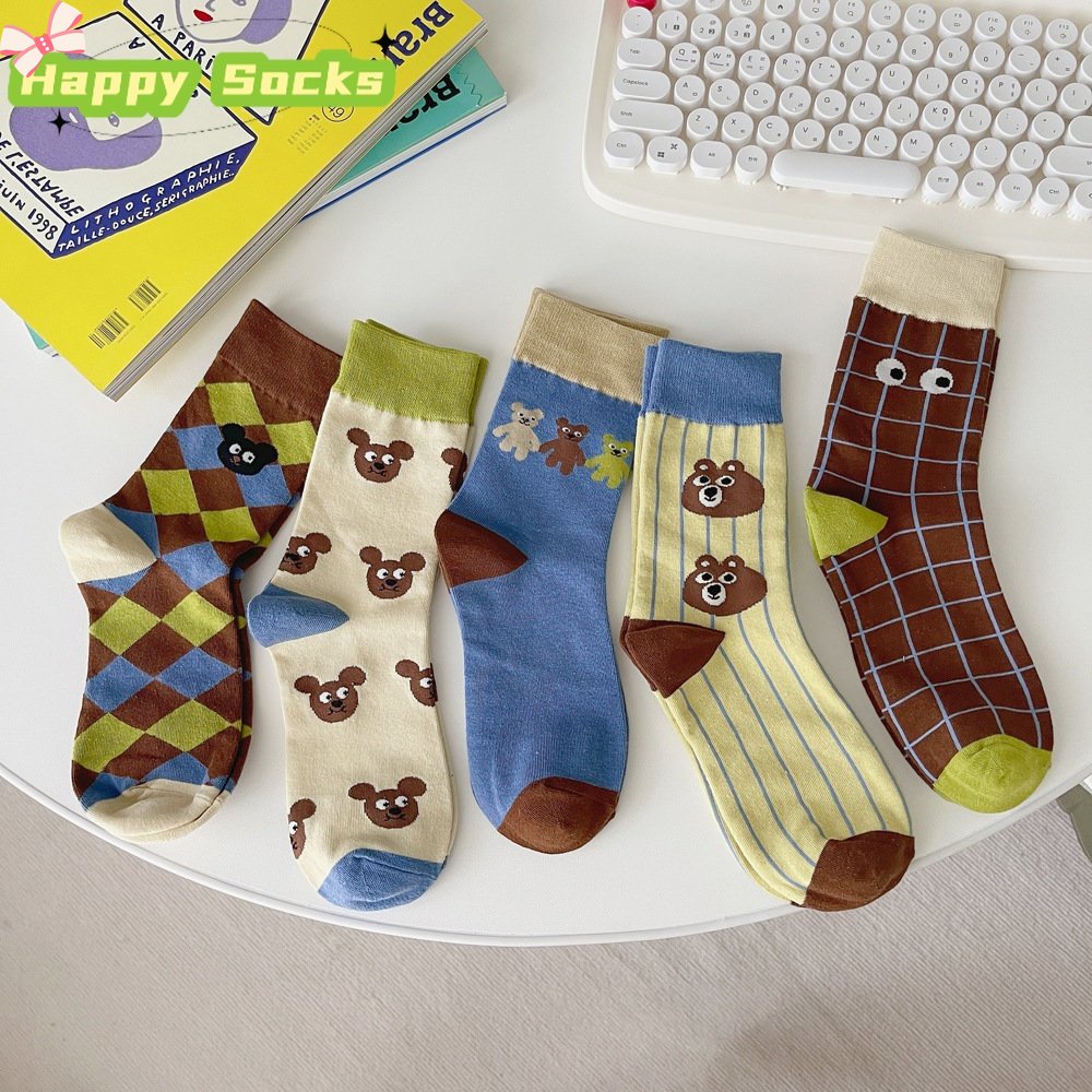 Vớ Mềm In Hình Gấu Hoạt Hình Nhật Bản Dễ Thương Thời Trang Thu Đông Cho Nữ