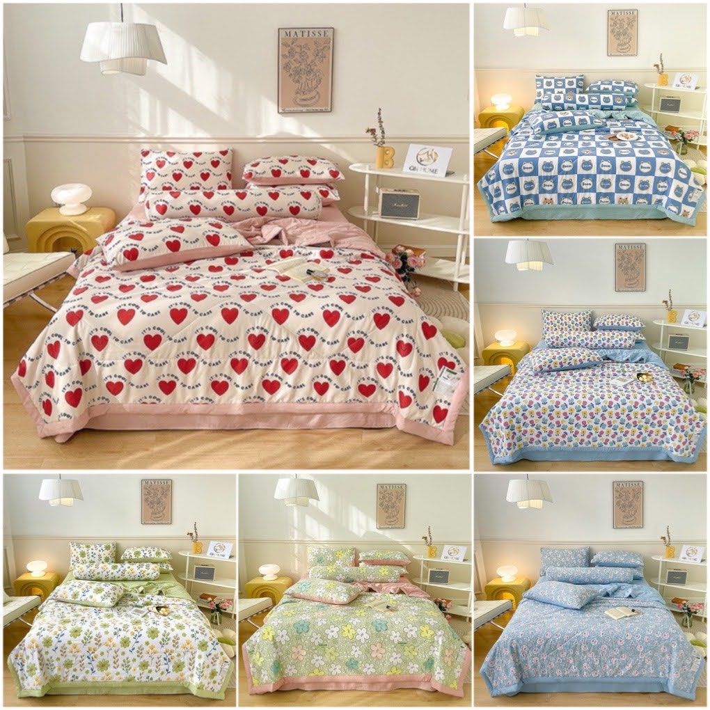 Bộ cotton đũi Hàn tặng vỏ ôm
