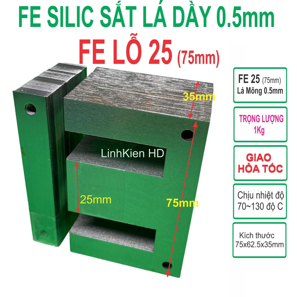 Fe silic 25mm lỗ làm biến áp kích cơ biến áp 220v   LinhKien HD