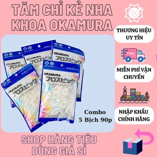 Combo 5 Gói Tăm chỉ kẽ răng Nhật Bản Okamura