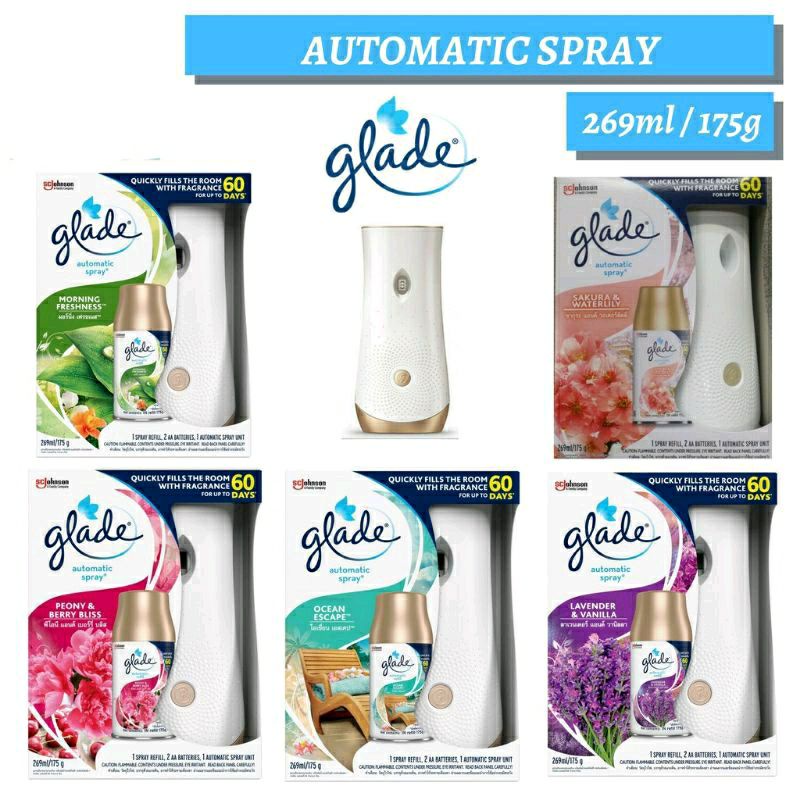 Glade Bộ Máy & Lõi Xịt thơm phòng tự động có hẹn giờ 9 mùi hương dịu nhẹ