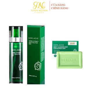 Bộ Đôi Giảm Mụn, Mờ Thâm Body Derladie Herbal Extract Body Solution Mist và Xà Phòng Derladie Cleansing Bar For Blem