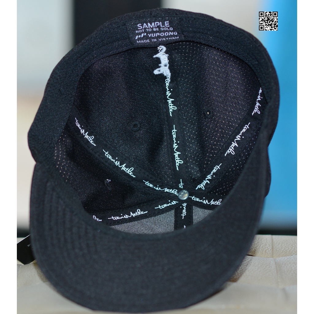 Mũ bít đuôi Fitted Cap Black màu đen Travis Mathew logo Chữ M thời trang,nón thể thao ngoài trời golf cap