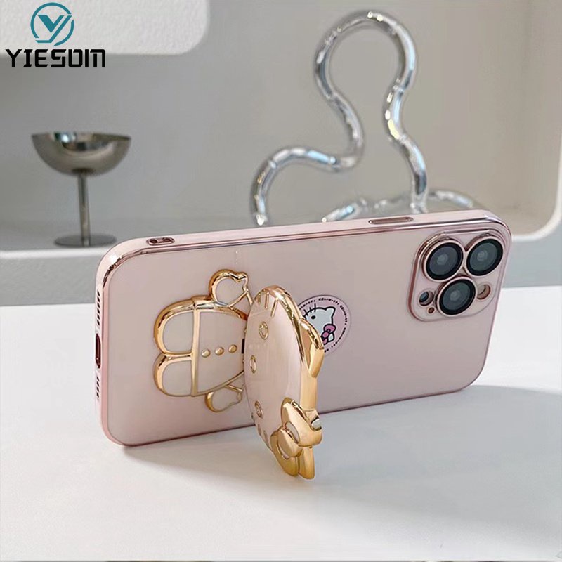 Ốp Điện Thoại Silicone Mềm Chống Sốc Có Giá Đứng In Hình Hello Kitty Hoạt Hình Cho OPPO Reno 6 6Z 5 4 5F 4F 2F 4G 5G