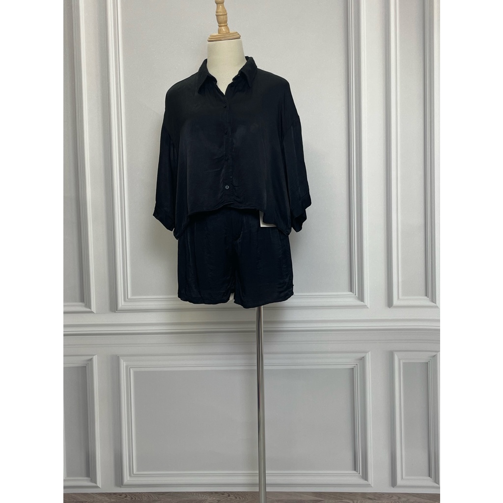 Set áo quần ZARA hàng hiệu chính hãng thời trang nữ A1000 và Q1004 màu đen size S secondhand thanh lý ký gửi