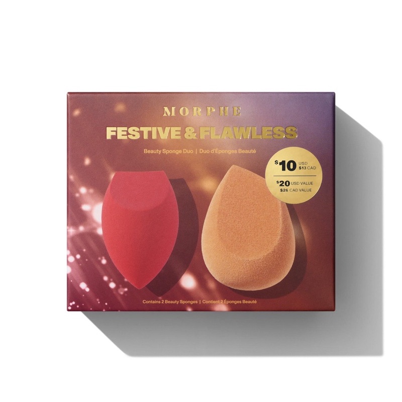 Set mút trang điểm MORPHE FESTIVE & FLAWLESS BEAUTY SPONGE DUO