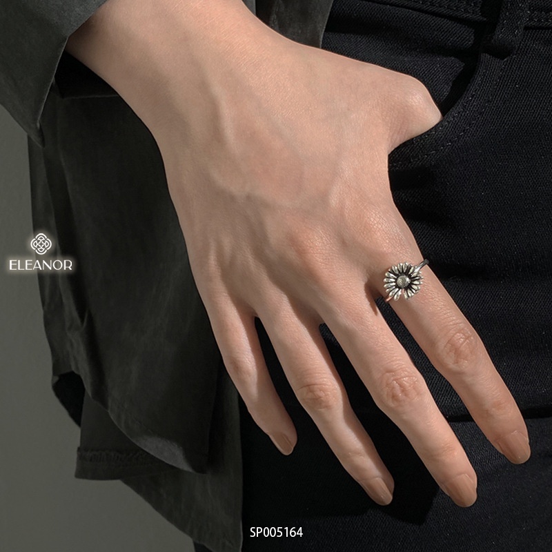 Nhẫn nữ bạc 925 Eleanor Accessories hình bông cúc phụ kiện trang sức 5164