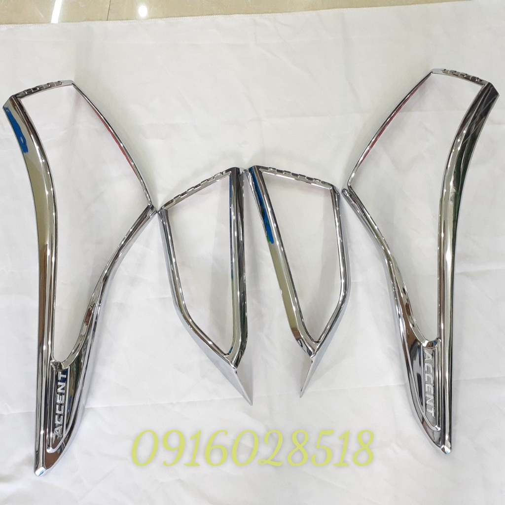 Ốp đèn hậu xe Hyundai Accent 2018-2023 mạ Crom sáng bóng, ốp xi mạ xe o to