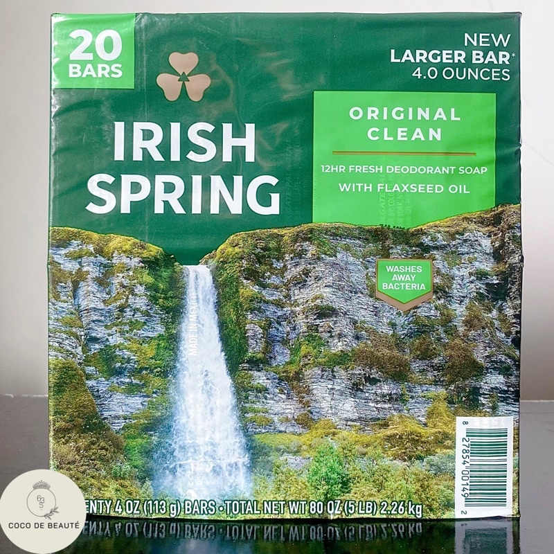 [MẪU MỚI] LỐC 20 CỤC XÀ BÔNG IRISH SPRING ORIGINAL CLEAN WITH FLAXSEED OIL MỸ