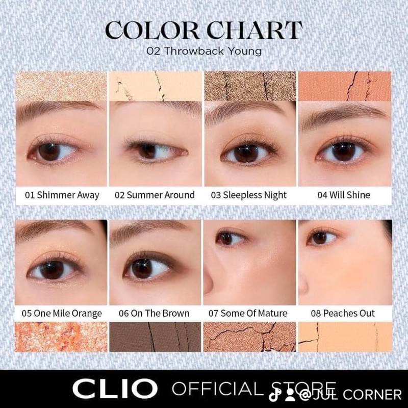Bảng phấn mắt clio pro mood palette throwback young