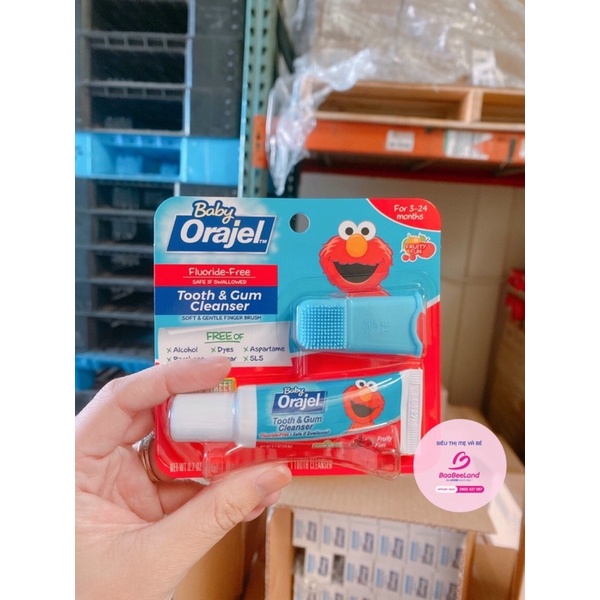 Set bàn chải nướu, rơ lưỡi và kem đánh răng nuốt được Baby Orajel cho bé từ sơ sinh  - BAABEELAND