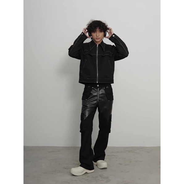 Quần túi hộp Maverik “Kaki Mix Faux Leather” chính hãng