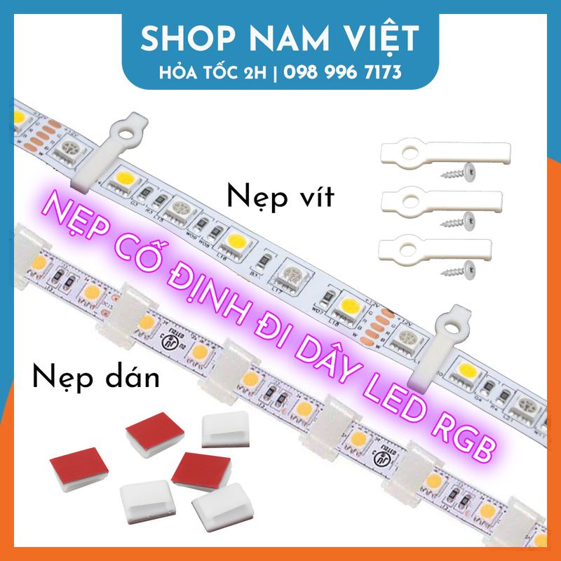 Nẹp Nhựa Đi Dây Led RGB 5050, Nẹp Cố Định Dây Led Dán Tường