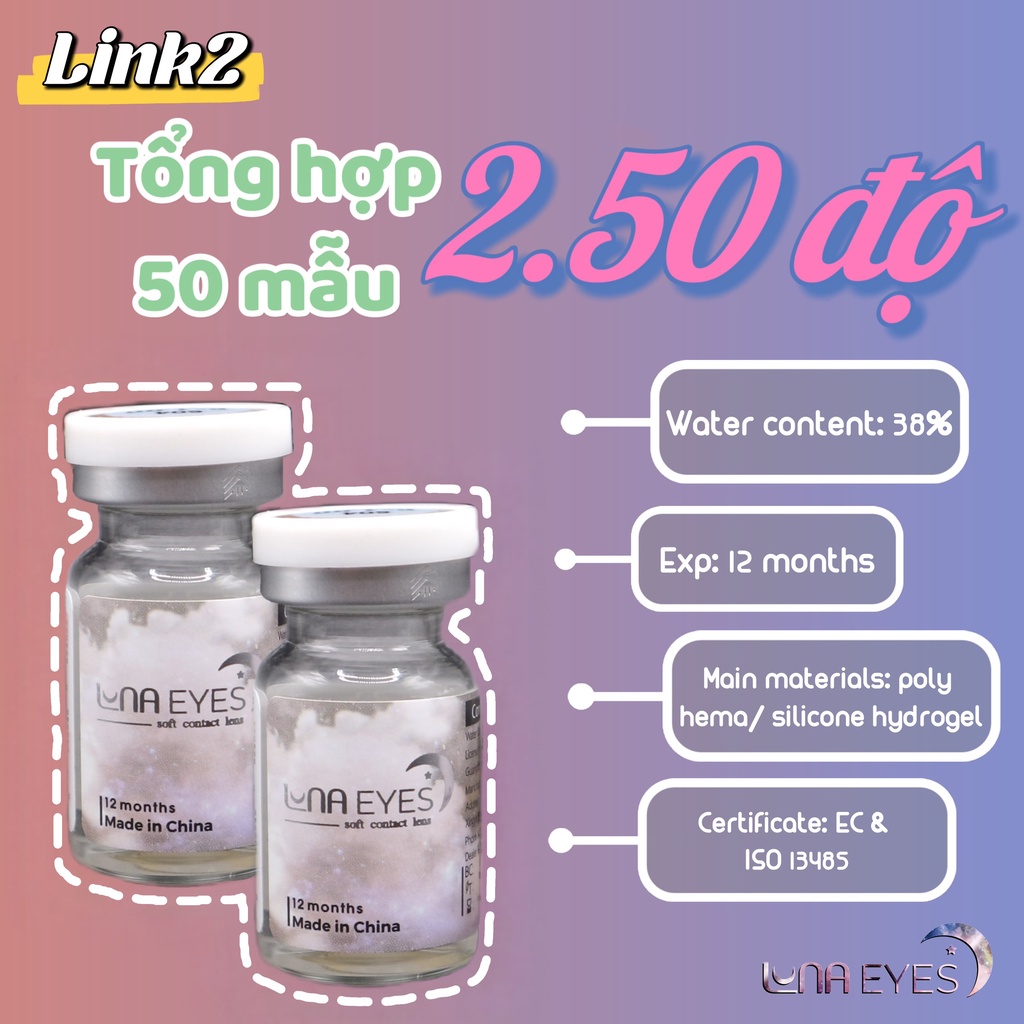 [link2] Kính áp tròng LUNA EYES 2.5 Độ (lens mắt cận 2.5 độ)