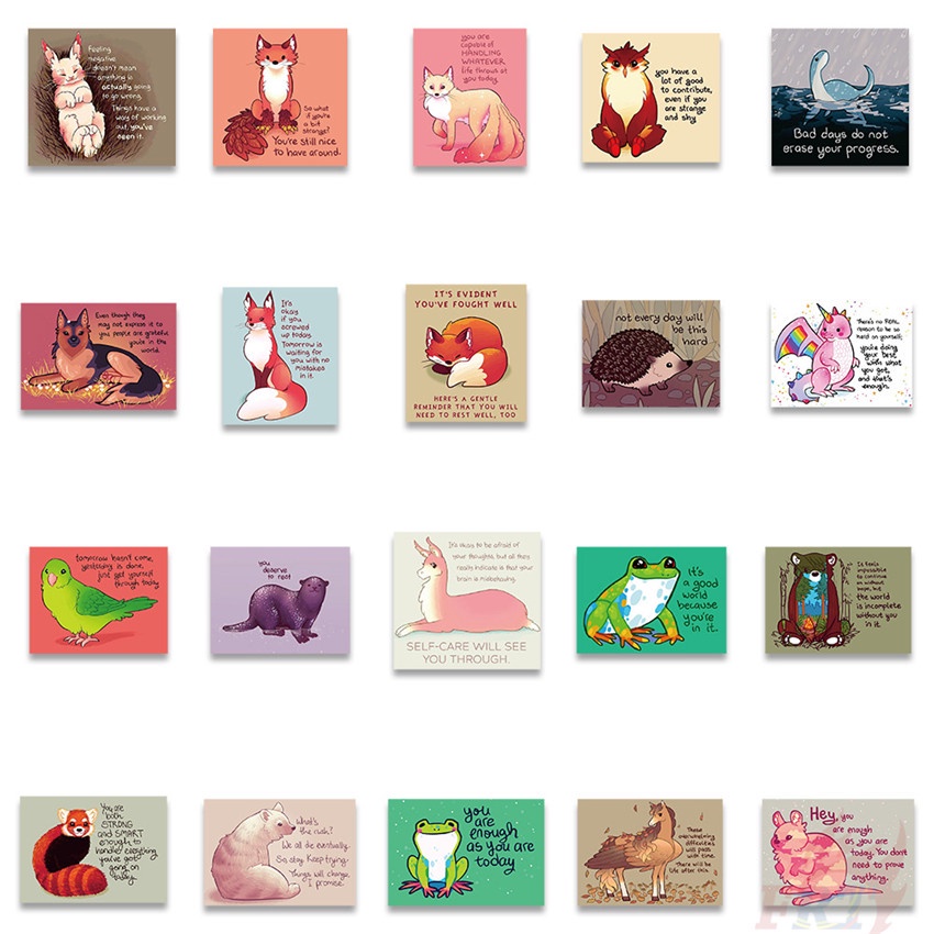 Bộ 100 / 100 Món Đồ Chơi Chất Lượng Cao ❉ Q Animal. Miếng Dán Trang Trí Thiết Kế Ngộ Nghĩnh ❉ Sticker Dán Tường Chống Thấm Nước Họa Tiết Doodle Hợp Thời Trang
