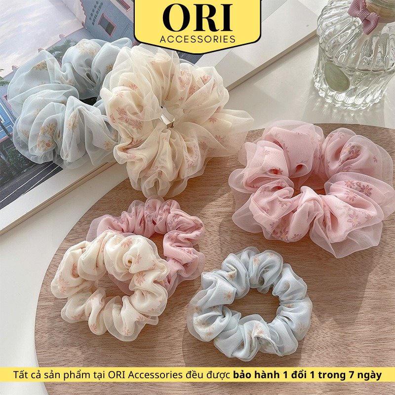Cột tóc scrunchies buộc tóc 2 lớp loại lớn siêu đẹp siêu xinh hot trend ORI ACCESSORIES S004