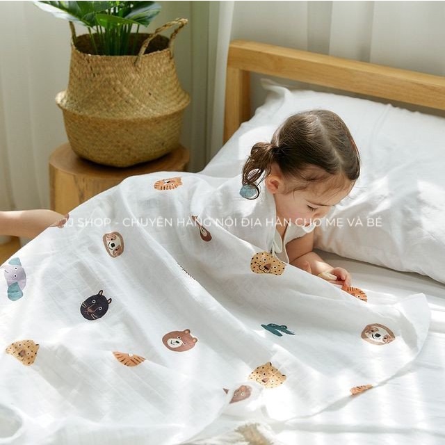 Chăn Cotton Mỏng Nhẹ Mùa Hè Cao Cấp DonoDono Hàn Quốc Cho Bé