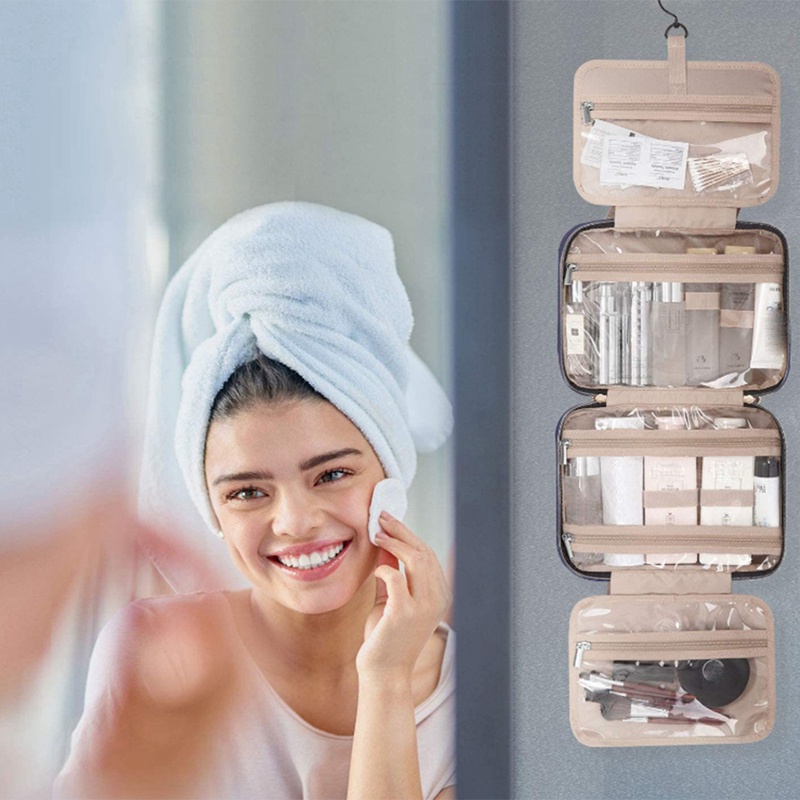 Túi Đựng Mỹ Phẩm Chống Thấm Nước Sức Chứa Lớn Có Móc Treo Tiện Dụng