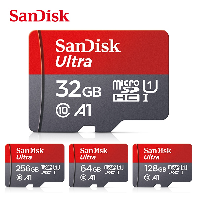 SANDISK Thẻ Nhớ Micro TF SD 32GB 64GB Class10 TF Card100% Original 128GB 256GB Max 120Mb / s