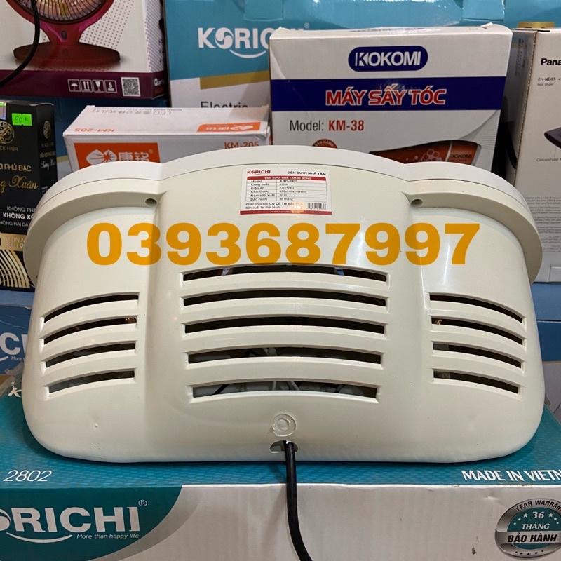 Bảo Hành 36 tháng,Đèn Sưởi Nhà Tắm Chống Lóa KORICHI Chính Hãng