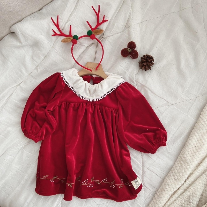 Váy thiết kế bé gái Santa Rouge P'ti chou ( Santa dress )