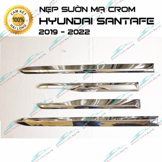 Nẹp sườn xe hyundai santafe 2019- 2020- 2021- 2022, mạ crom hàng cao cấp