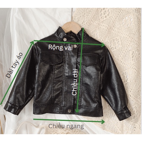 Áo Khoác Da Thời Trang 2023 Cá Tính Cho Bé Gái Bé Trai Siêu Mềm