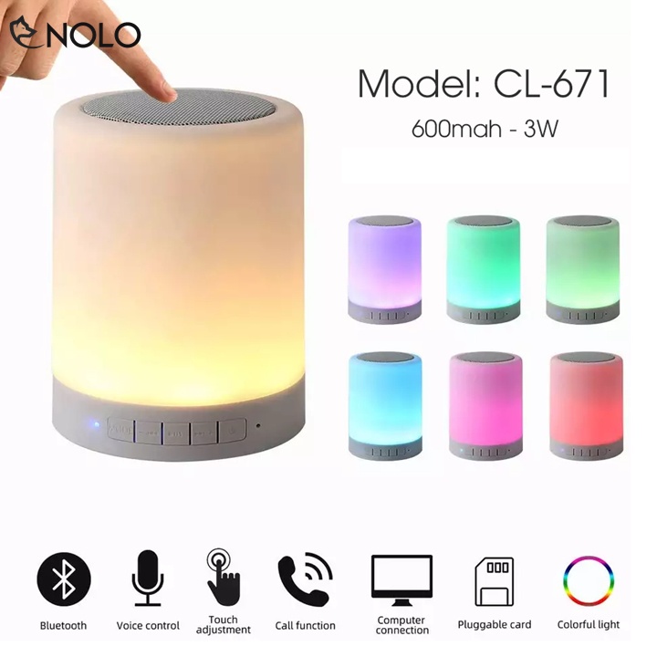 Loa Bluetooth Mod CL671 Hỗ Trợ USB Thẻ Nhớ AUX Radio FM Kiêm Đèn Ngủ Đèn Vũ Trường Nhiều Màu