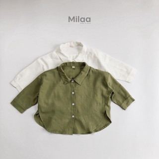 Áo sơmi basic dài tay cho bé cưng milaa kids