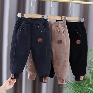 Quần dài nhung lông dg bo gấu cho bé trai bé gái