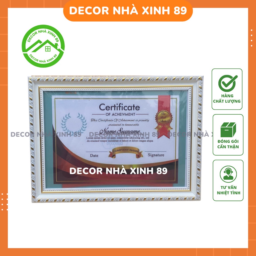 Khung ảnh, khung bằng khen A4cm bản 518 treo trường, để bàn - Decor Nhà Xinh