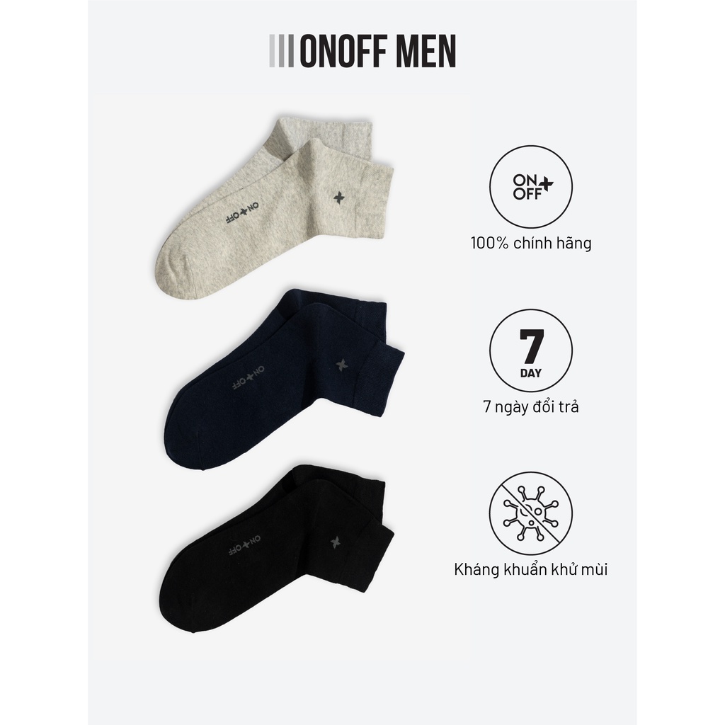 Combo 2 đôi tất nam cotton cổ ngắn kháng khuẩn khử mùi chính hàng ONOFF - 18AE22A155
