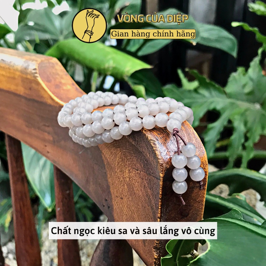 Chuỗi hạt 108 Ngọc Khói 6li, vật phẩm nhẹ nhàng cho nữ, vòng ngọc xám khói mang vẻ đẹp liêu trai