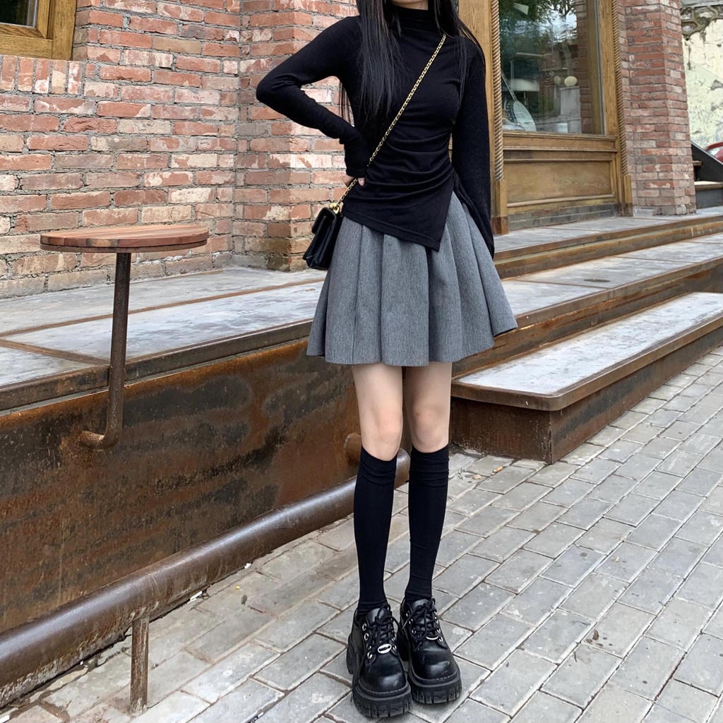 Áo Thun Dáng Ôm Xếp Ly Kiểu Pháp Gợi Cảm Cho Bạn Gái