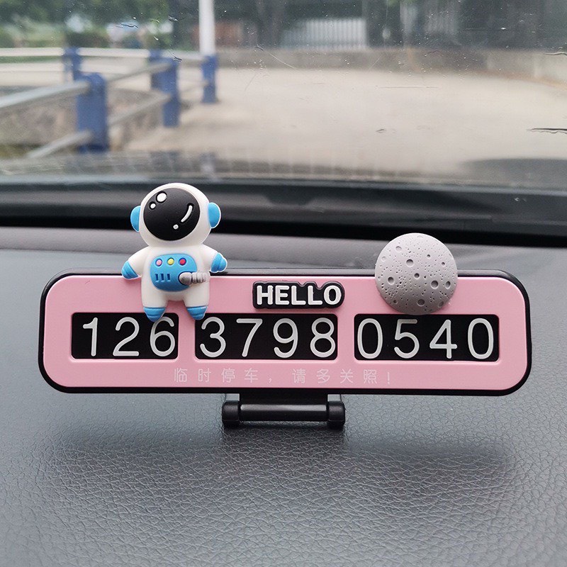 Bảng ghi số điện thoại đỗ xe ô tô hình dễ thương. Bảng số đỗ xe tiện lợi các hình doremon, thỏ hồng, phi hành gia,...