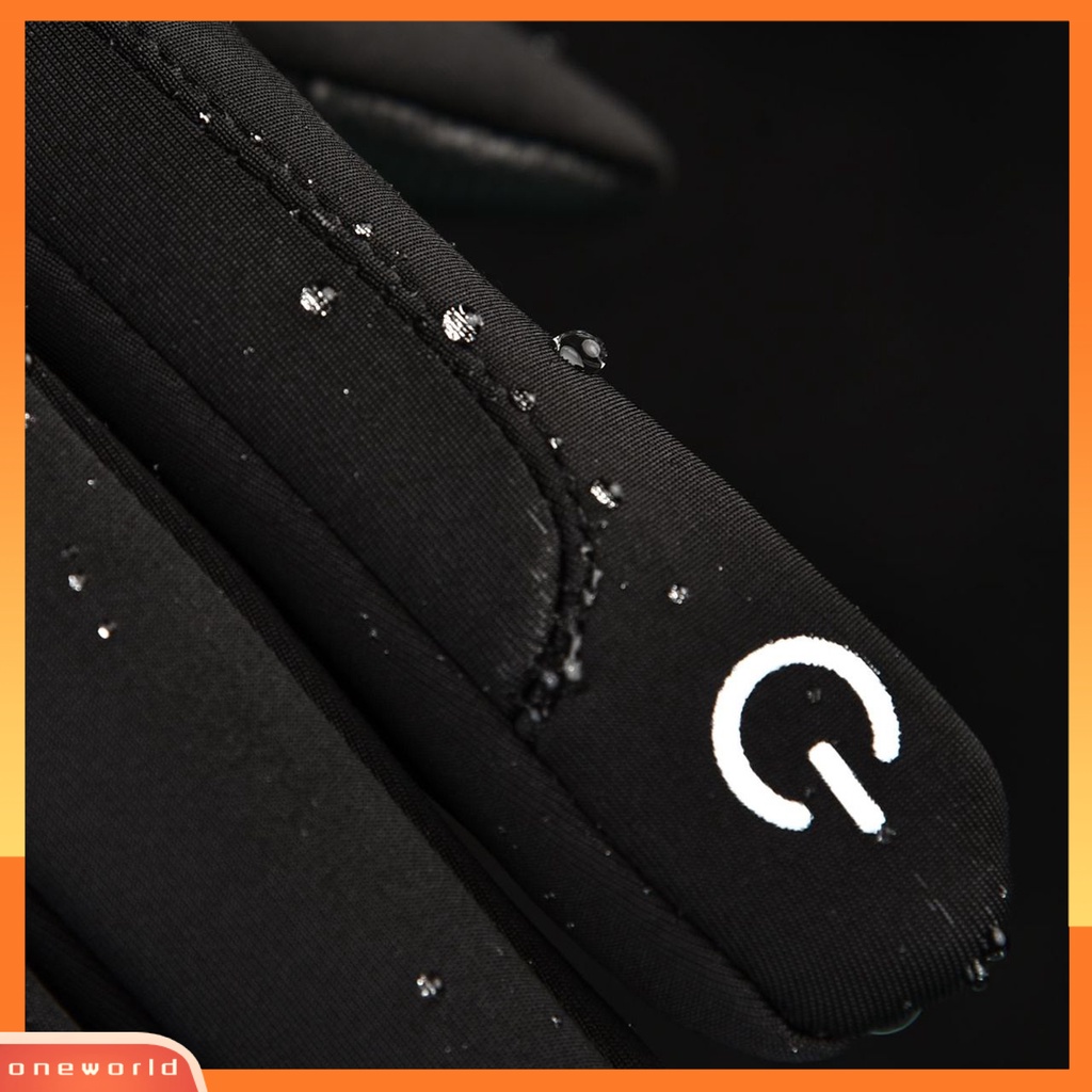 Đồ Chơi Ow Ow Ow Ow Ow Ow| 1 Đôi Găng Tay Trượt Tuyết Unisex Bằng Lông Cừu Lót Lông Cừu Màu Trơn Chống Gió Chống Nước Có Thể Chạm