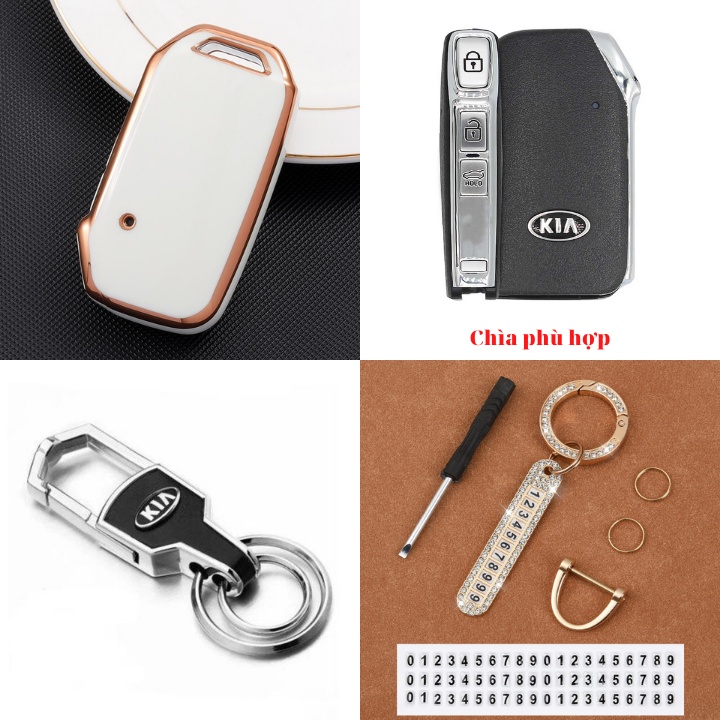 Bao Da, Vỏ Bảo Vệ, Ốp Chìa Khóa, Bọc Chìa Khóa Cao Cấp Dùng Cho Xe Ô Tô Kia Cerato 2019, 2020, 2021
