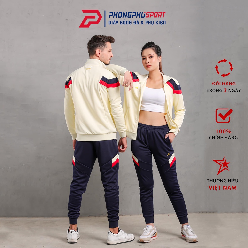 Bộ Quần Áo Khoác Thể Thao Nam Nữ Thu Đông Chính Hãng Kaiwin Chất Nỉ Cao Cấp