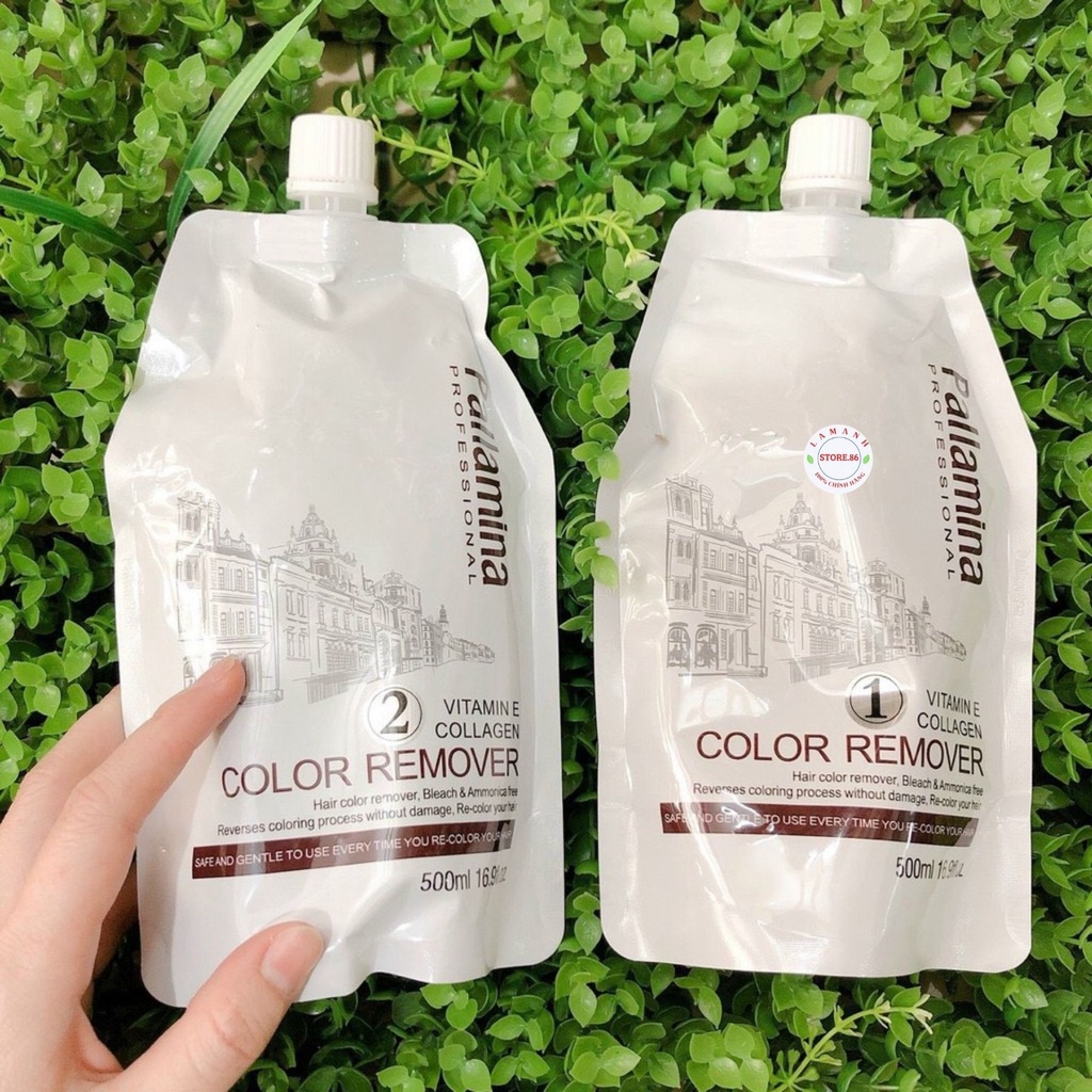 BỘ BÓC MÀU ĐỎ ĐE PALLAMINA COLLAGEN TÚI 500ML *2