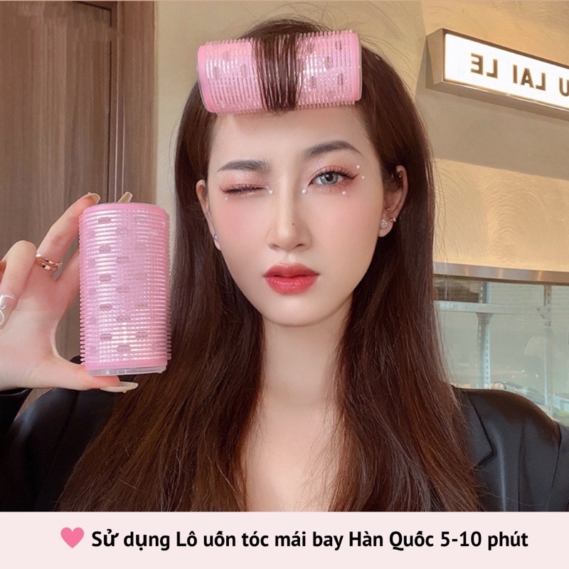 Lô cuốn tóc Hàn Quốc lõi nhôm 12cm siêu to dài tự dính uốn mái dài cỡ lớn